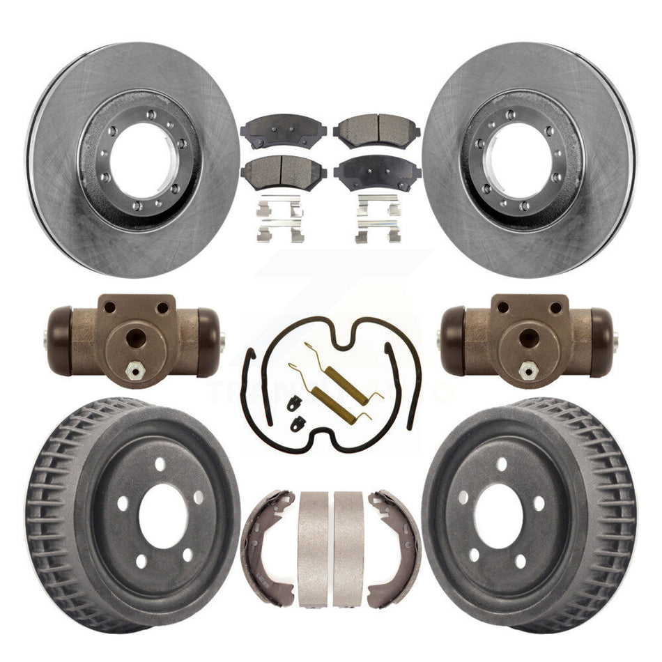 Front Rear Disc Brake Rotors Ceramic Pads And Drum Kit (9Pc) For Chevrolet Venture Pontiac Montana Oldsmobile Silhouette Trans Sport K8T-102631