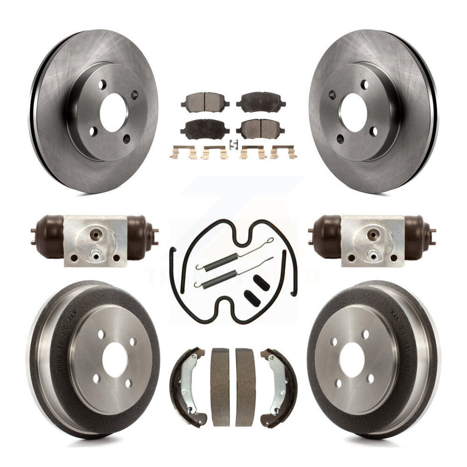 Front Rear Disc Brake Rotors Ceramic Pads And Drum Kit (9Pc) For Chevrolet Cobalt Saturn Ion Pontiac G5 Pursuit K8T-102638