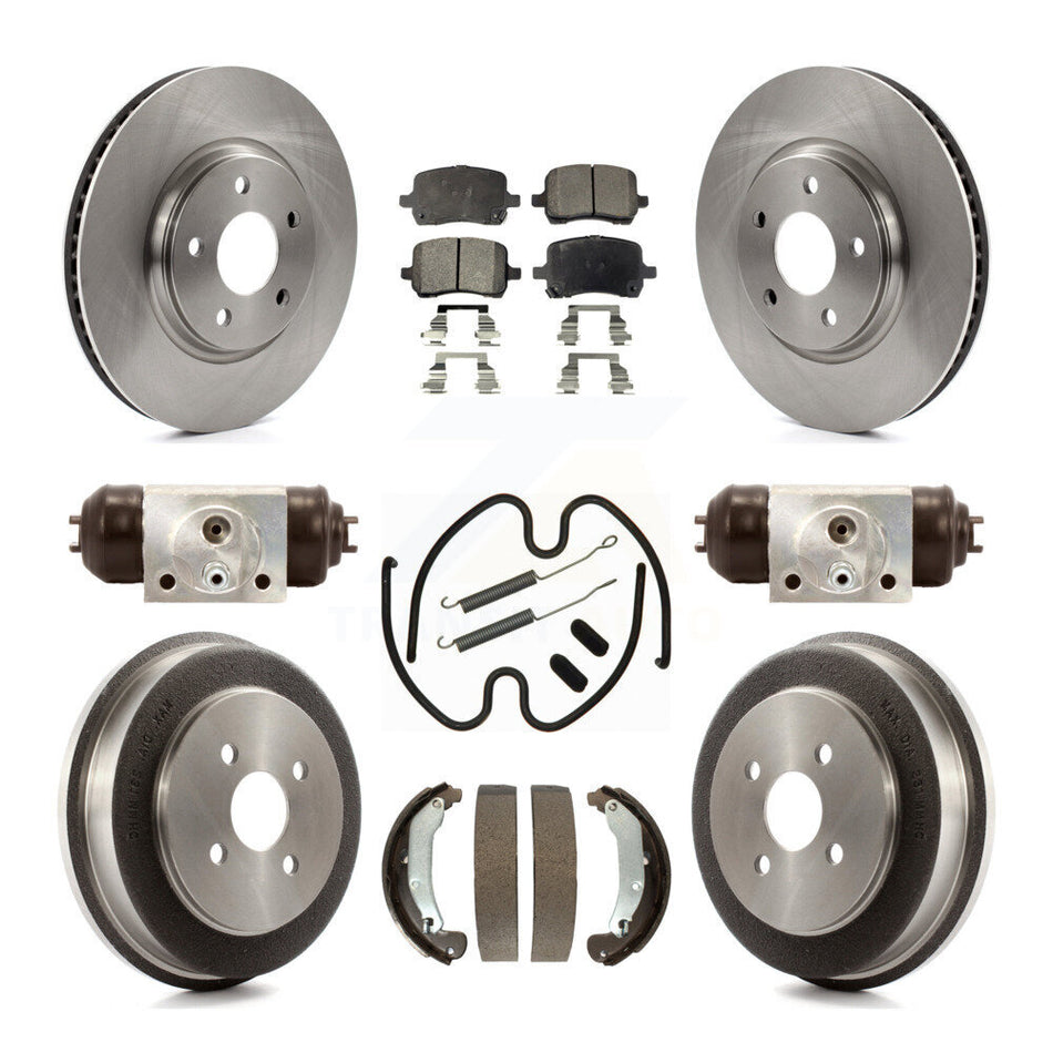 Front Rear Disc Brake Rotors Ceramic Pads And Drum Kit (9Pc) For 2006 Pontiac Pursuit With Brakes K8T-102640