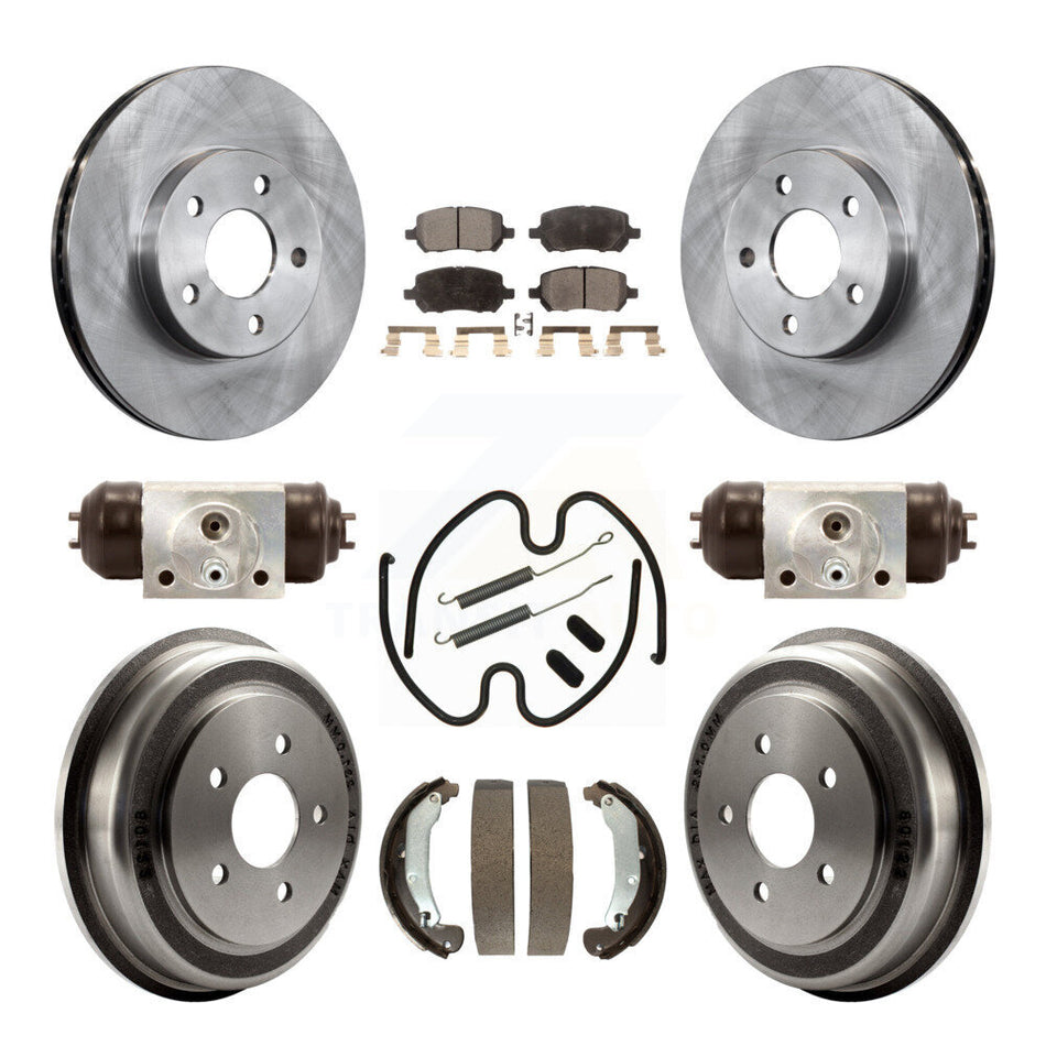 Front Rear Disc Brake Rotors Ceramic Pads And Drum Kit (9Pc) For Chevrolet Cobalt Pontiac G5 K8T-102649