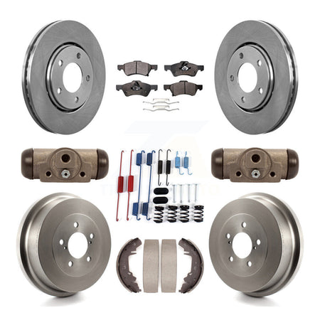 Front Rear Disc Brake Rotor Ceramic Pad Drum Kit (9Pc) For Dodge Caravan Chrysler Voyager K8T-102683