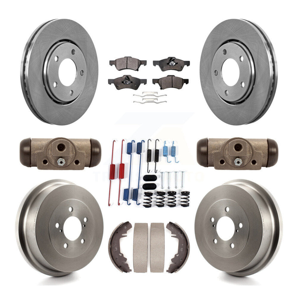 Front Rear Disc Brake Rotor Ceramic Pad Drum Kit (9Pc) For Dodge Caravan Chrysler Voyager K8T-102683
