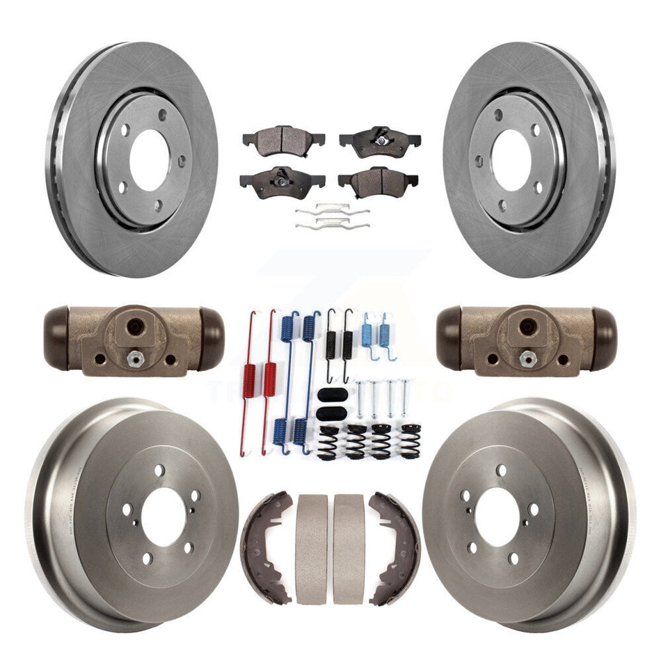 Front Rear Disc Brake Rotor Ceramic Pad Drum Kit (9Pc) For Dodge Caravan Chrysler Voyager K8T-102683