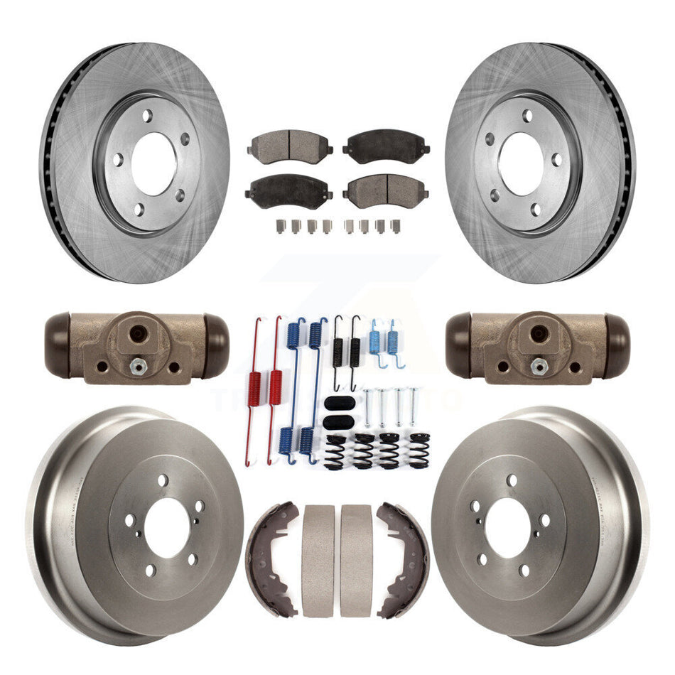 Front Rear Disc Brake Rotor Ceramic Pad & Drum Kit (9Pc) For Dodge Grand Caravan Chrysler K8T-102686