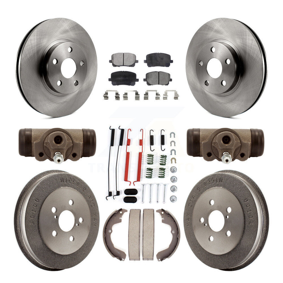 Front Rear Disc Brake Rotors Ceramic Pads And Drum Kit (9Pc) For Pontiac Vibe Toyota Matrix K8T-102709