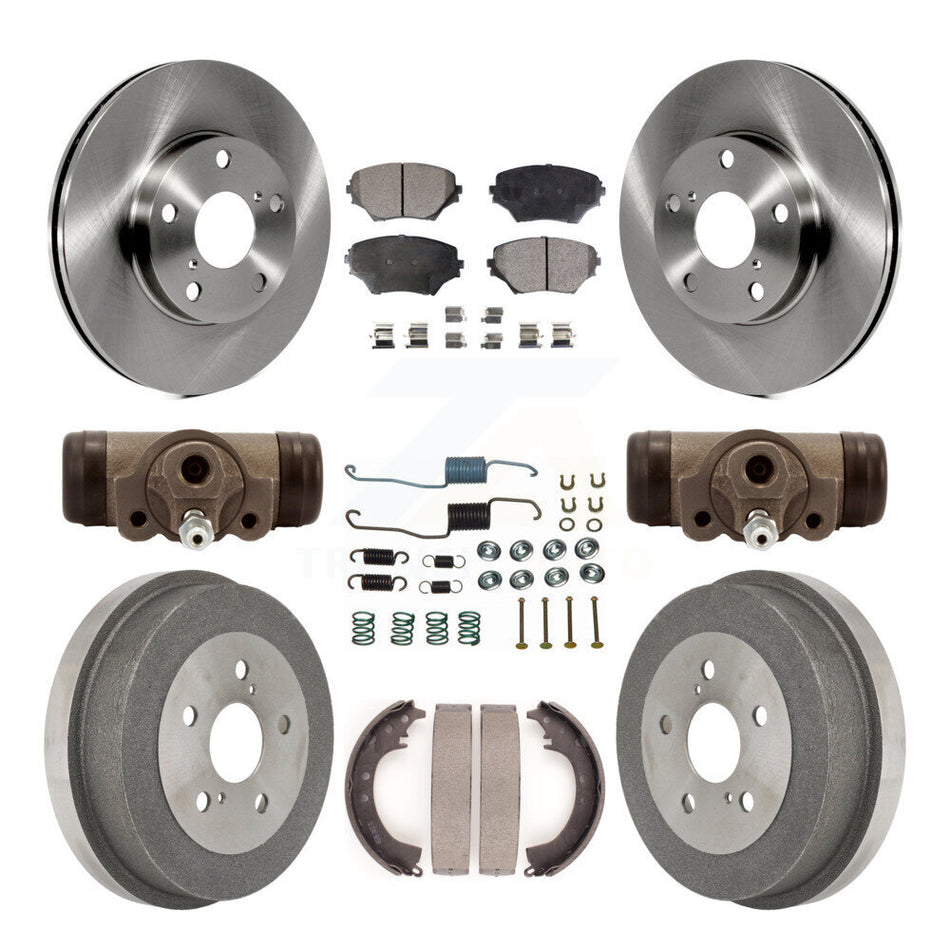 Front Rear Disc Brake Rotors Ceramic Pads And Drum Kit (9Pc) For 2002 Toyota RAV4 GAS engine K8T-102710