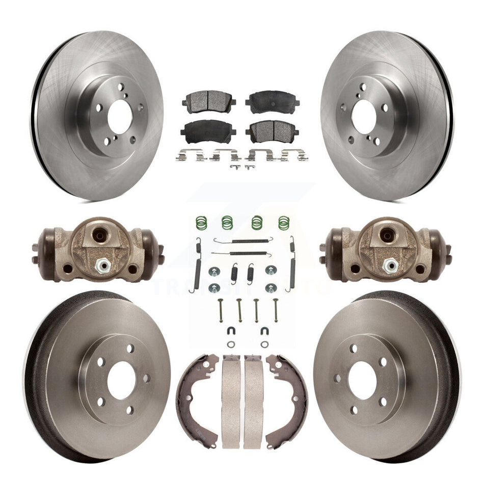 Front Rear Disc Brake Rotors Ceramic Pads And Drum Kit (9Pc) For Subaru Impreza WRX K8T-102715