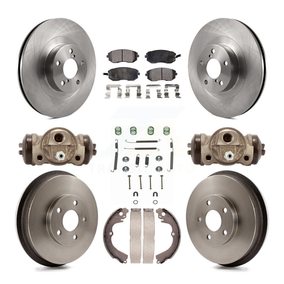 Front Rear Disc Brake Rotors Ceramic Pads And Drum Kit (9Pc) For Subaru Forester Impreza K8T-102716