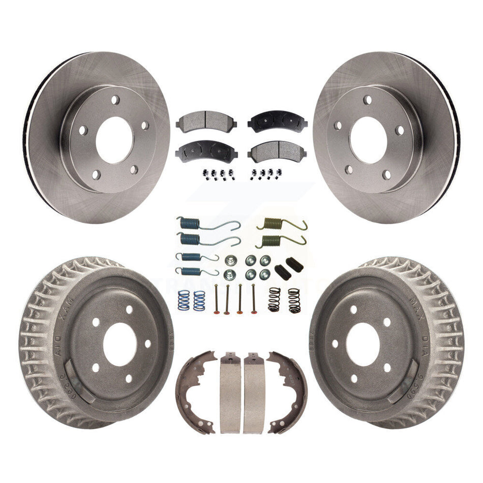 Front Rear Disc Brake Rotors Ceramic Pads And Drum Kit (7Pc) For 1997-1997 Chevrolet Blazer GMC Jimmy 4WD with rear brakes K8T-102733