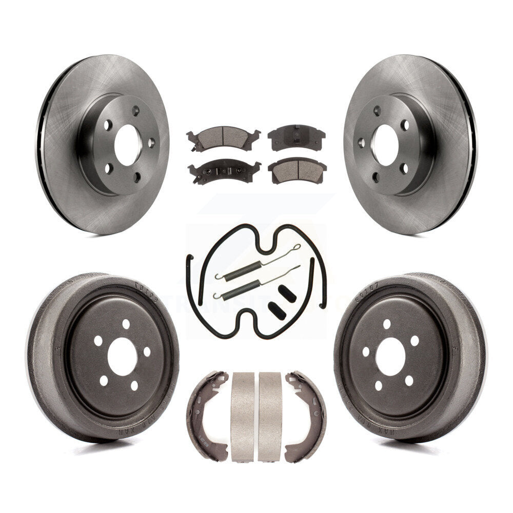 Front Rear Disc Brake Rotors Ceramic Pads And Drum Kit (7Pc) For Chevrolet Cavalier K8T-102736