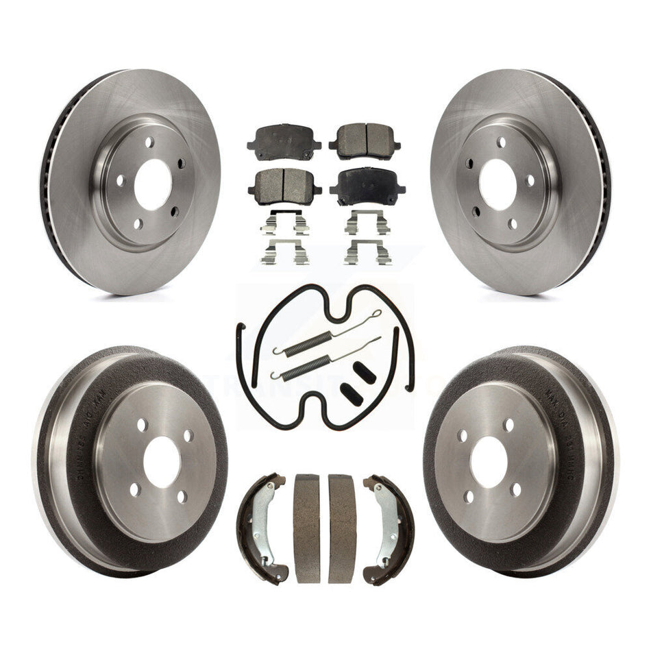 Front Rear Disc Brake Rotors Ceramic Pads And Drum Kit (7Pc) For 2006 Pontiac Pursuit With Brakes K8T-102744