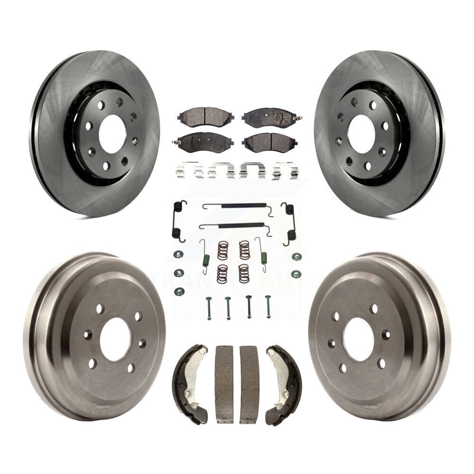 Front Rear Disc Brake Rotors Ceramic Pads And Drum Kit (7Pc) For Chevrolet Aveo Spark Aveo5 Pontiac G3 Suzuki Wave Wave5 Swift+ K8T-102747
