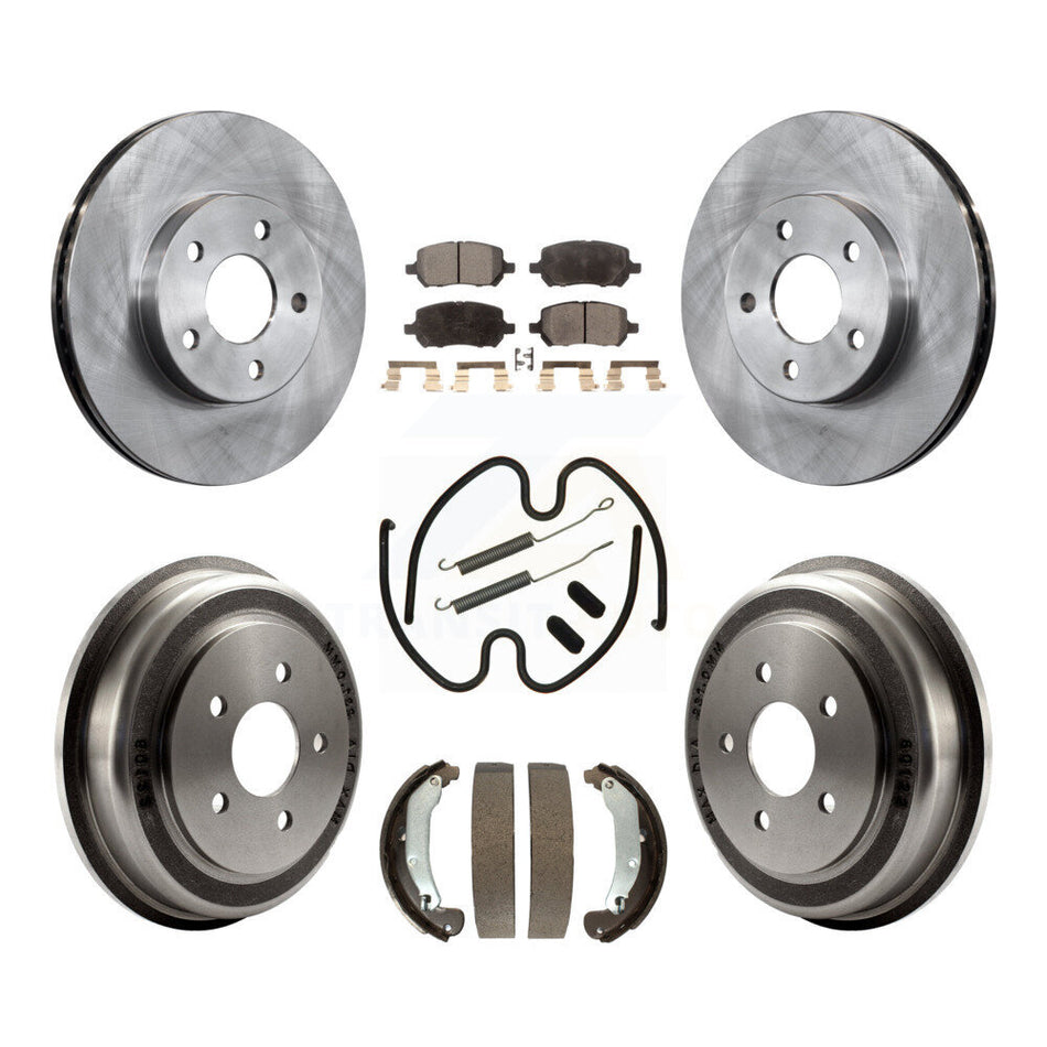 Front Rear Disc Brake Rotors Ceramic Pads And Drum Kit (7Pc) For Chevrolet Cobalt Pontiac G5 K8T-102753