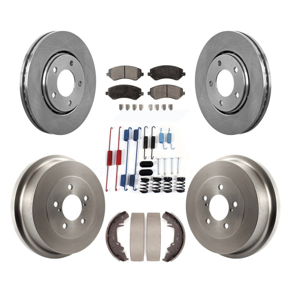 Front Rear Brake Rotor Ceramic Pad Drum Kit (7Pc) For Dodge Caravan Grand Chrysler Town & K8T-102782