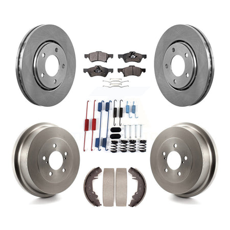 Front Rear Disc Brake Rotor Ceramic Pad Drum Kit (7Pc) For Dodge Caravan Chrysler Voyager K8T-102783