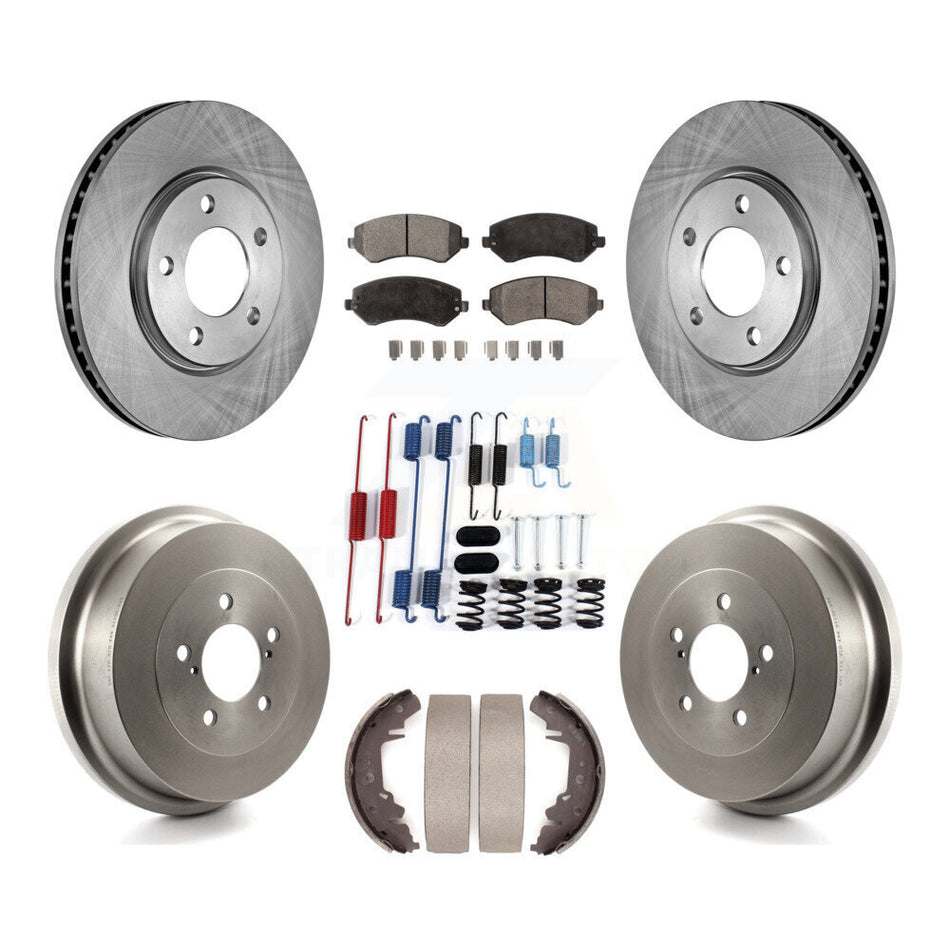 Front Rear Disc Brake Rotor Ceramic Pad & Drum Kit (7Pc) For Dodge Grand Caravan Chrysler K8T-102786