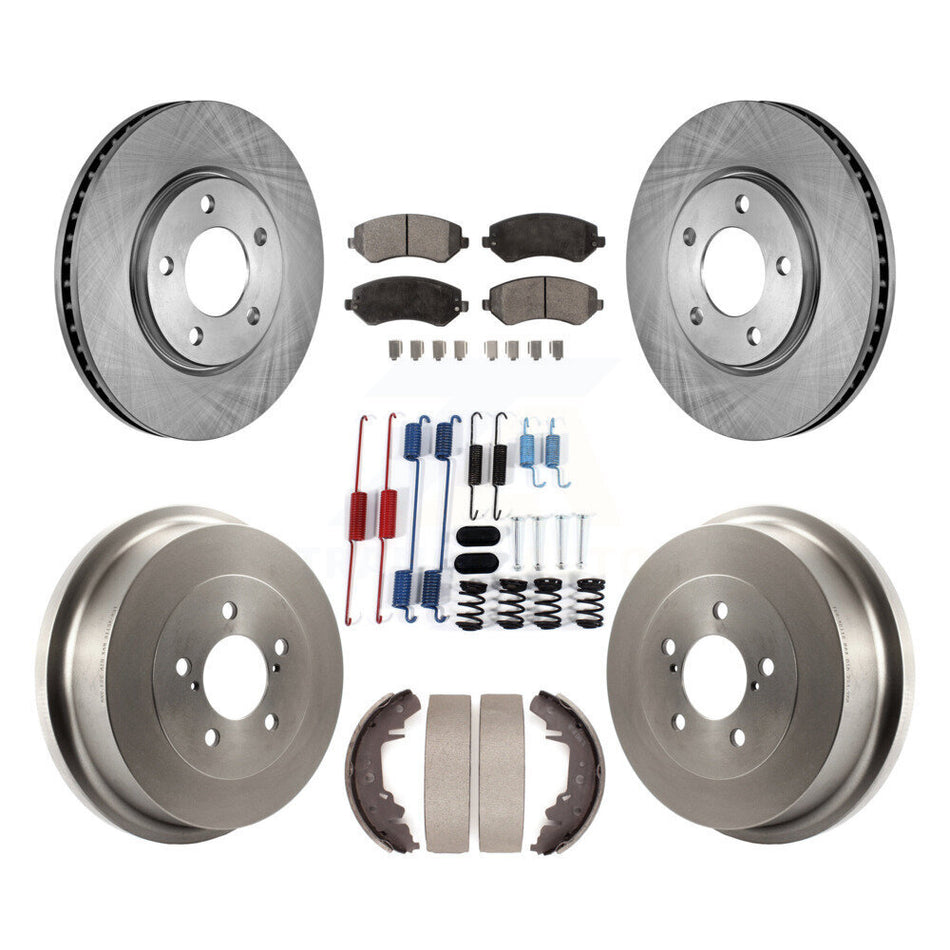 Front Rear Disc Brake Rotor Ceramic Pad & Drum Kit (7Pc) For Dodge Grand Caravan Chrysler K8T-102786
