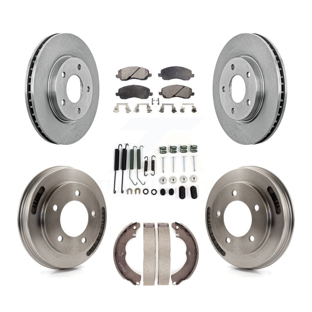 Front Rear Disc Brake Rotors Ceramic Pads And Drum Kit (7Pc) For Mitsubishi Lancer K8T-102789