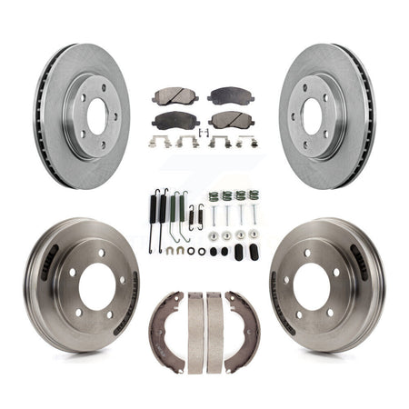 Front Rear Disc Brake Rotors Ceramic Pads And Drum Kit (7Pc) For Mitsubishi Lancer K8T-102789