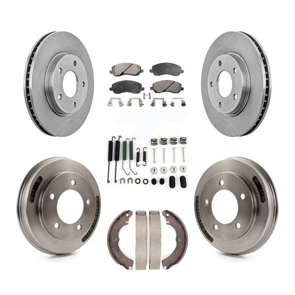 Front Rear Disc Brake Rotors Ceramic Pads And Drum Kit (7Pc) For Mitsubishi Lancer K8T-102789