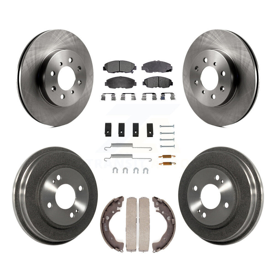 Front Rear Disc Brake Rotors Ceramic Pads And Drum Kit (7Pc) For Honda Insight K8T-102792