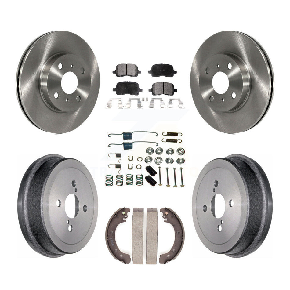 Front Rear Disc Brake Rotors Ceramic Pads And Drum Kit (7Pc) For 2002 Toyota Corolla From 04 02 K8T-102795