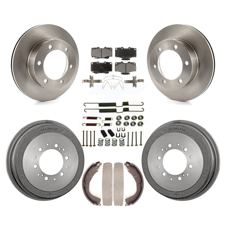 Front Rear Disc Brake Rotors Ceramic Pads And Drum Kit (7Pc) For 2001 Toyota 4Runner With 15" Factory Wheels K8T-102797