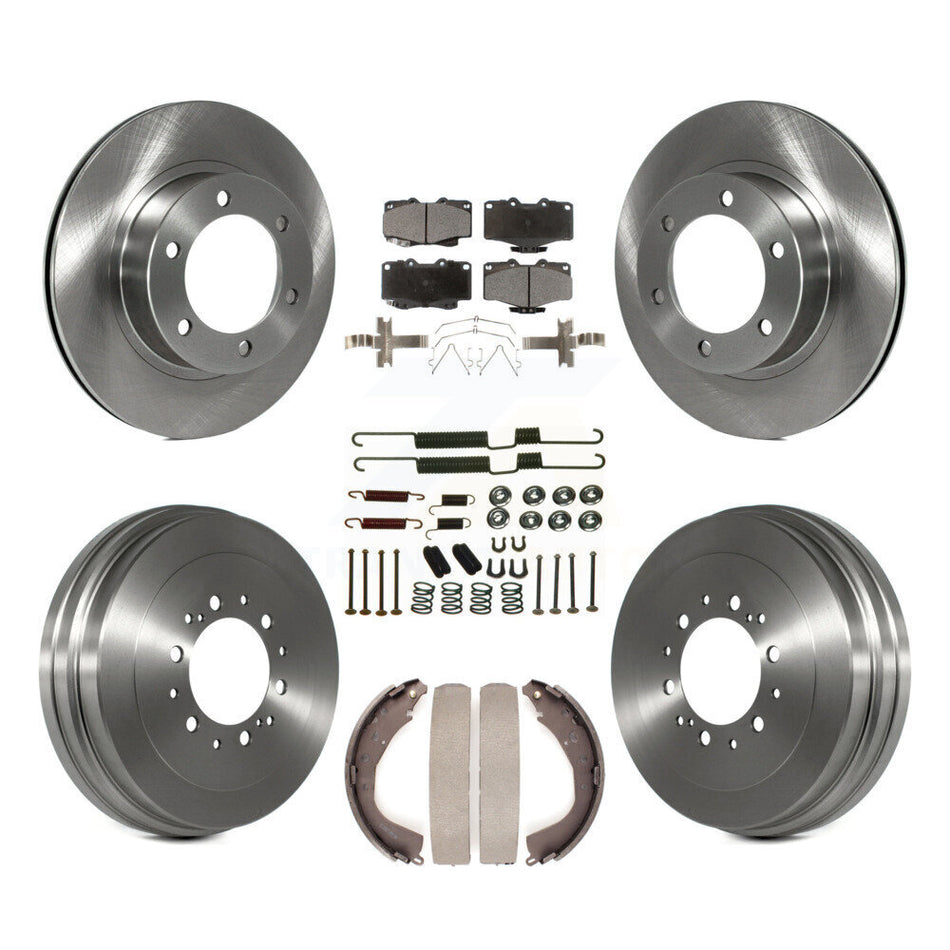 Front Rear Disc Brake Rotors Ceramic Pads And Drum Kit (7Pc) For 2002 Toyota 4Runner With 16" Factory Wheels K8T-102802