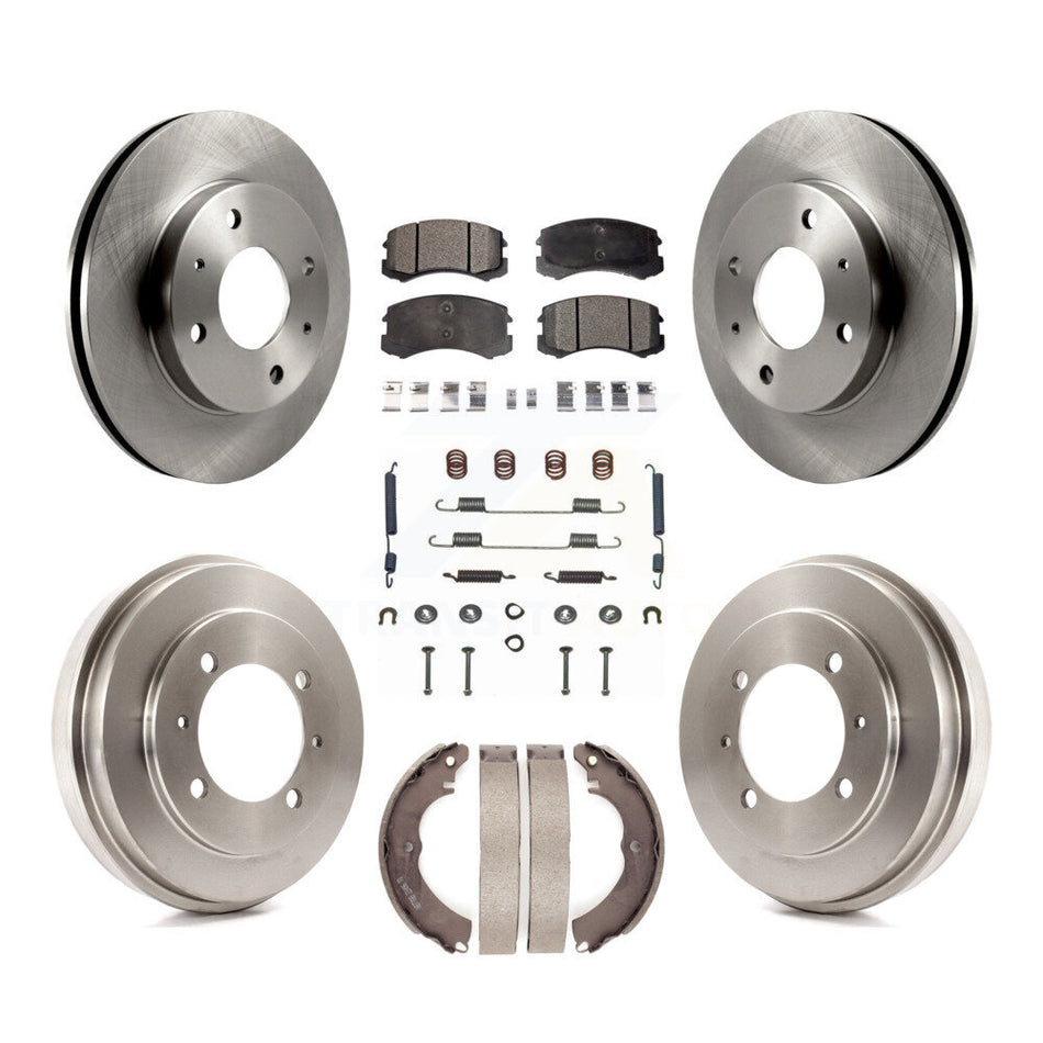 Front Rear Disc Brake Rotors Ceramic Pads And Drum Kit (7Pc) For Mitsubishi Lancer K8T-102810