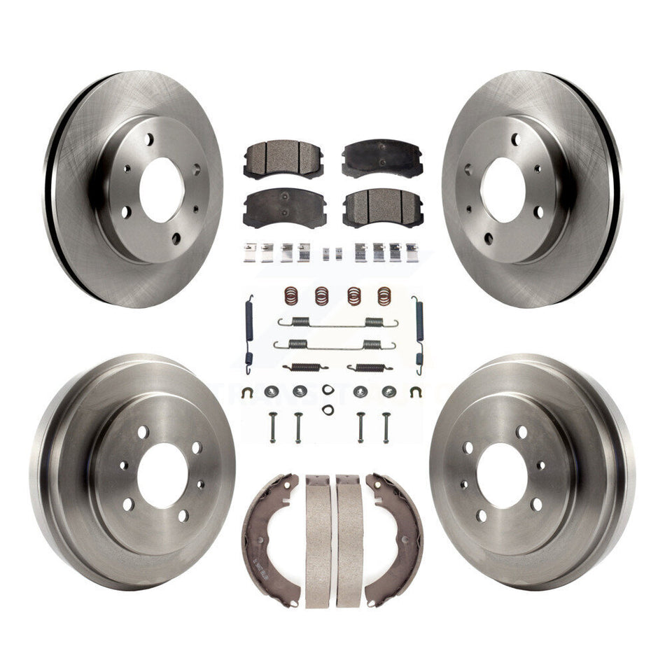 Front Rear Disc Brake Rotors Ceramic Pads And Drum Kit (7Pc) For Mitsubishi Lancer K8T-102812