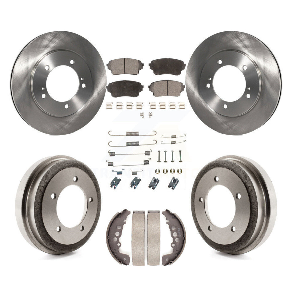 Front Rear Disc Brake Rotors Ceramic Pads And Drum Kit (7Pc) For 2004 Suzuki Grand Vitara From Chassis VIN #44103257 K8T-102813