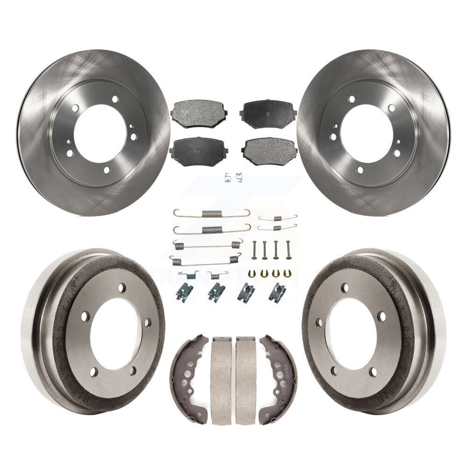 Front Rear Disc Brake Rotors Ceramic Pads And Drum Kit (7Pc) For Suzuki Grand Vitara K8T-102814