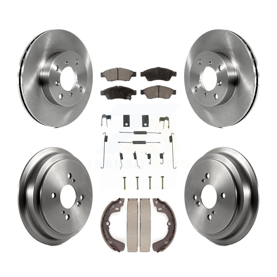 Front Rear Disc Brake Rotors Ceramic Pads And Drum Kit (7Pc) For 2006-2007 Suzuki Aerio K8T-102821