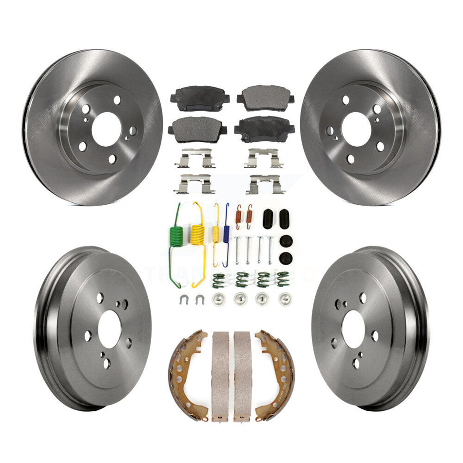 Front Rear Disc Brake Rotors Ceramic Pads And Drum Kit (7Pc) For 2008 Toyota Prius K8T-102825