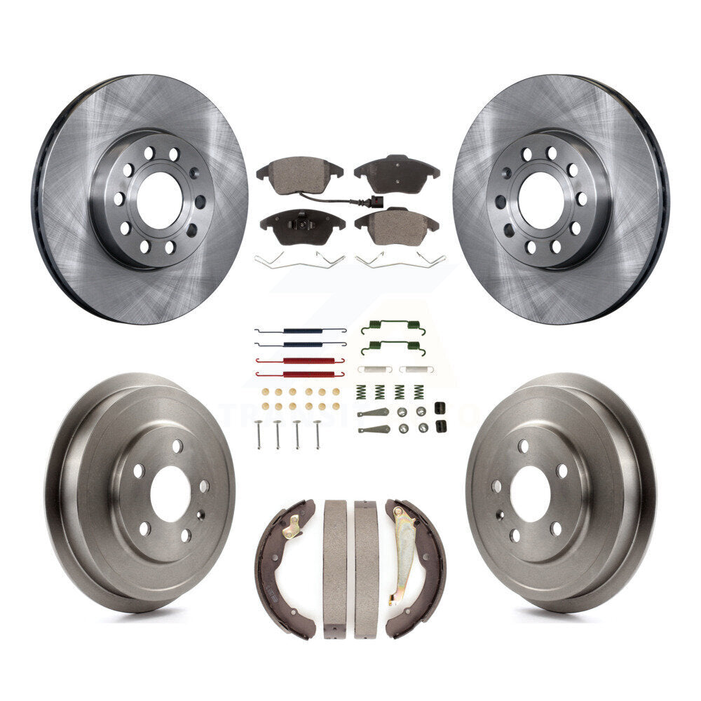 Front Rear Brake Rotor Ceramic Pad & Drum Kit (7Pc) For Volkswagen Jetta rear brakes K8T-102827