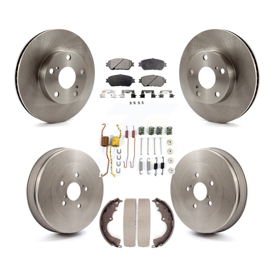 Front Rear Disc Brake Rotors Ceramic Pads And Drum Kit (7Pc) For Toyota Tacoma With 5 Lug Wheels K8T-102828