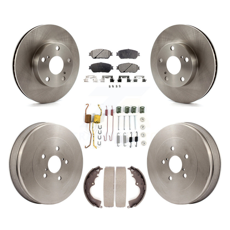 Front Rear Disc Brake Rotors Ceramic Pads And Drum Kit (7Pc) For Toyota Tacoma With 5 Lug Wheels K8T-102828