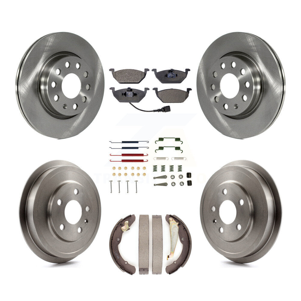 Front Rear Brake Rotor Ceramic Pad & Drum Kit (7Pc) For Volkswagen Jetta rear brakes K8T-102835