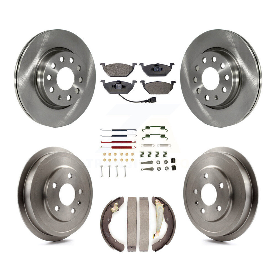 Front Rear Brake Rotor Ceramic Pad & Drum Kit (7Pc) For Volkswagen Jetta rear brakes K8T-102835