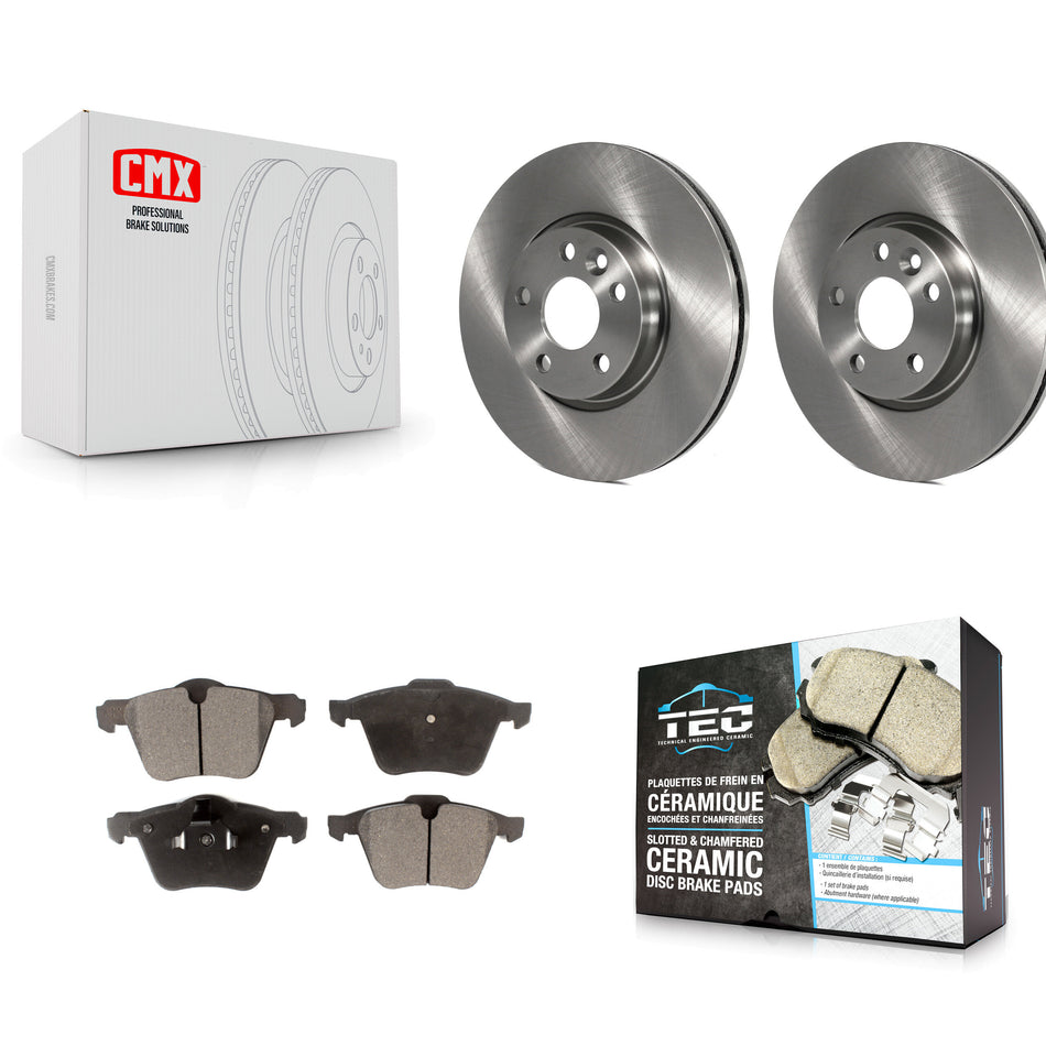 Front Disc Brake Rotors And Ceramic Pads Kit For 2008 Volvo V70 With 300mm Diameter Rotor K8T-102842