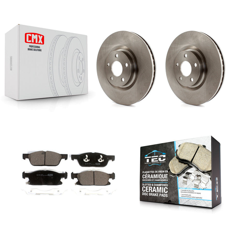 Front Disc Brake Rotors And Ceramic Pads Kit For 2018 Lincoln Continental With 316mm Diameter Rotor K8T-102845