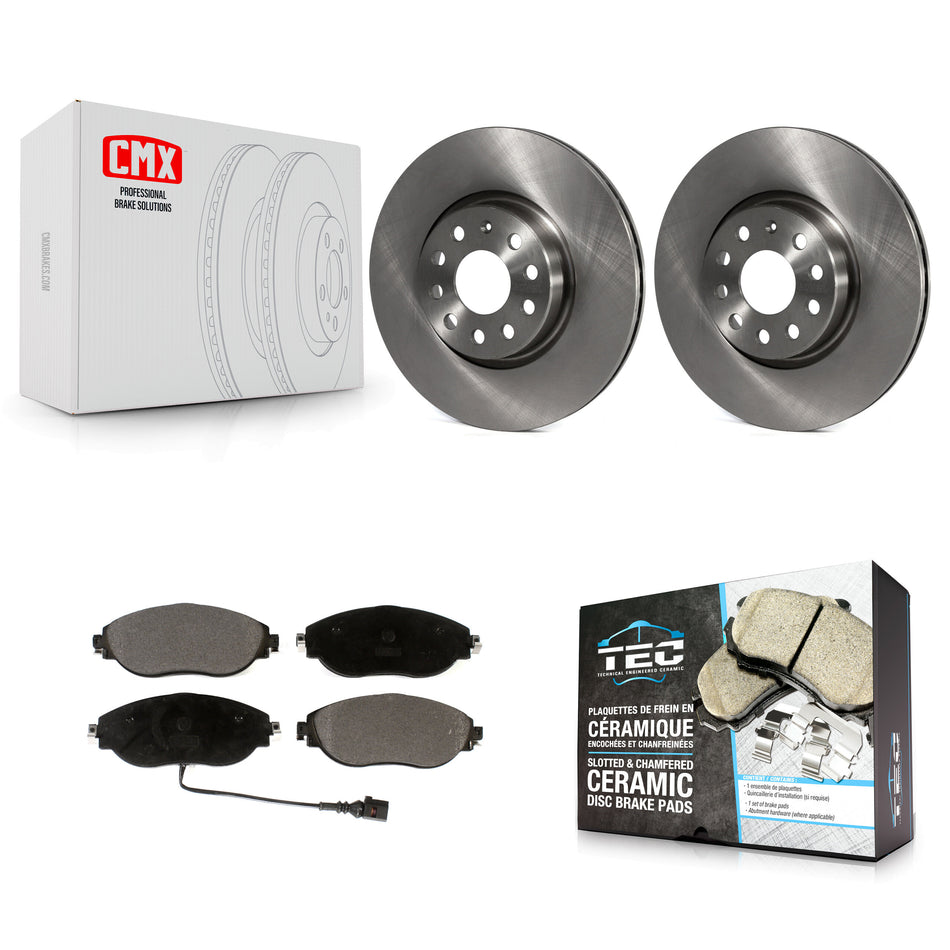 Front Disc Brake Rotors And Ceramic Pads Kit For 2015 Volkswagen GTI With Performance Package K8T-102850