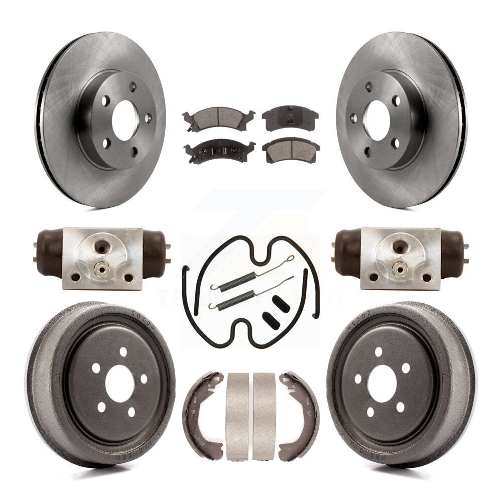 Front Rear Disc Brake Rotors Ceramic Pads And Drum Kit (9Pc) For Chevrolet Cavalier K8T-102899