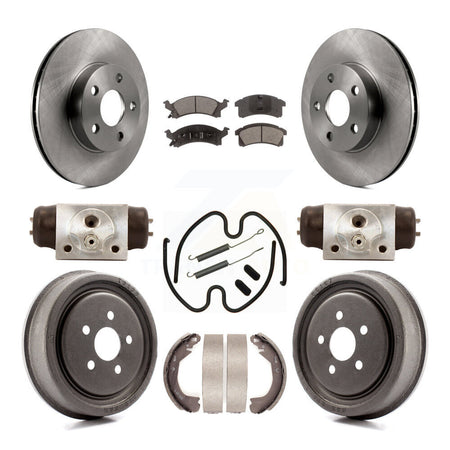 Front Rear Disc Brake Rotors Ceramic Pads And Drum Kit (9Pc) For Chevrolet Cavalier K8T-102899