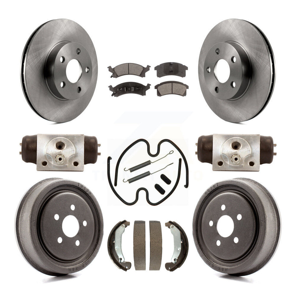 Front Rear Brake Rotors Ceramic Pad Drum Kit (9Pc) For Pontiac Sunfire Chevrolet Cavalier K8T-102900