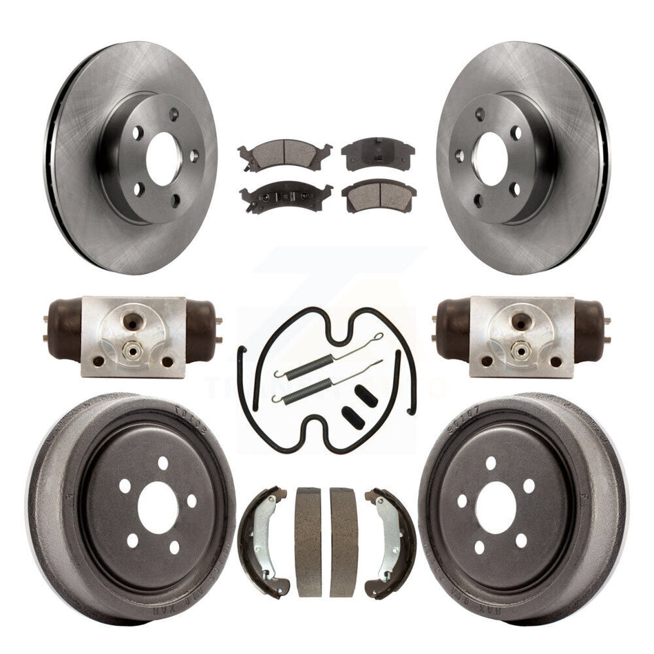 Front Rear Brake Rotors Ceramic Pad Drum Kit (9Pc) For Pontiac Sunfire Chevrolet Cavalier K8T-102900