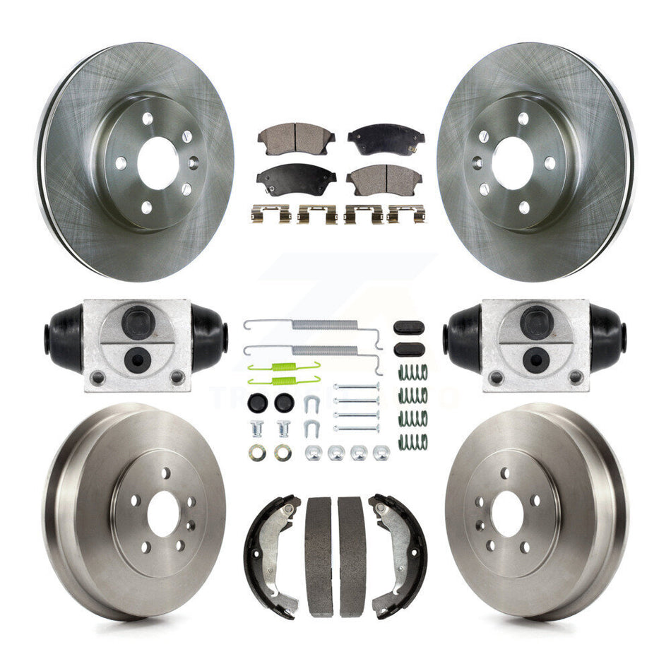 Front Rear Disc Brake Rotors Ceramic Pads And Drum Kit (9Pc) For Chevrolet Cruze Limited K8T-102908