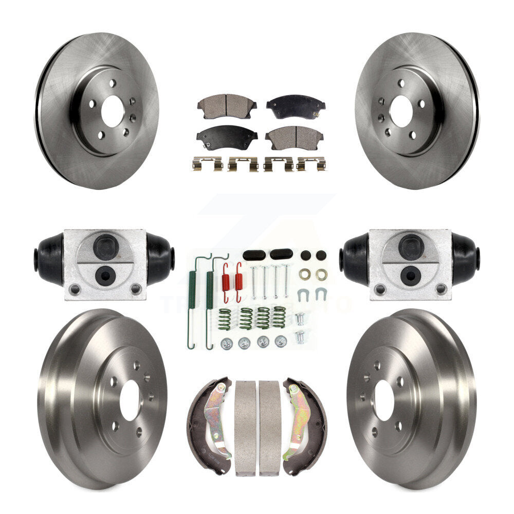 Front Rear Disc Brake Rotor Ceramic Pad & Drum Kit (9Pc) For 2013-2014 Chevrolet Sonic RS K8T-102912