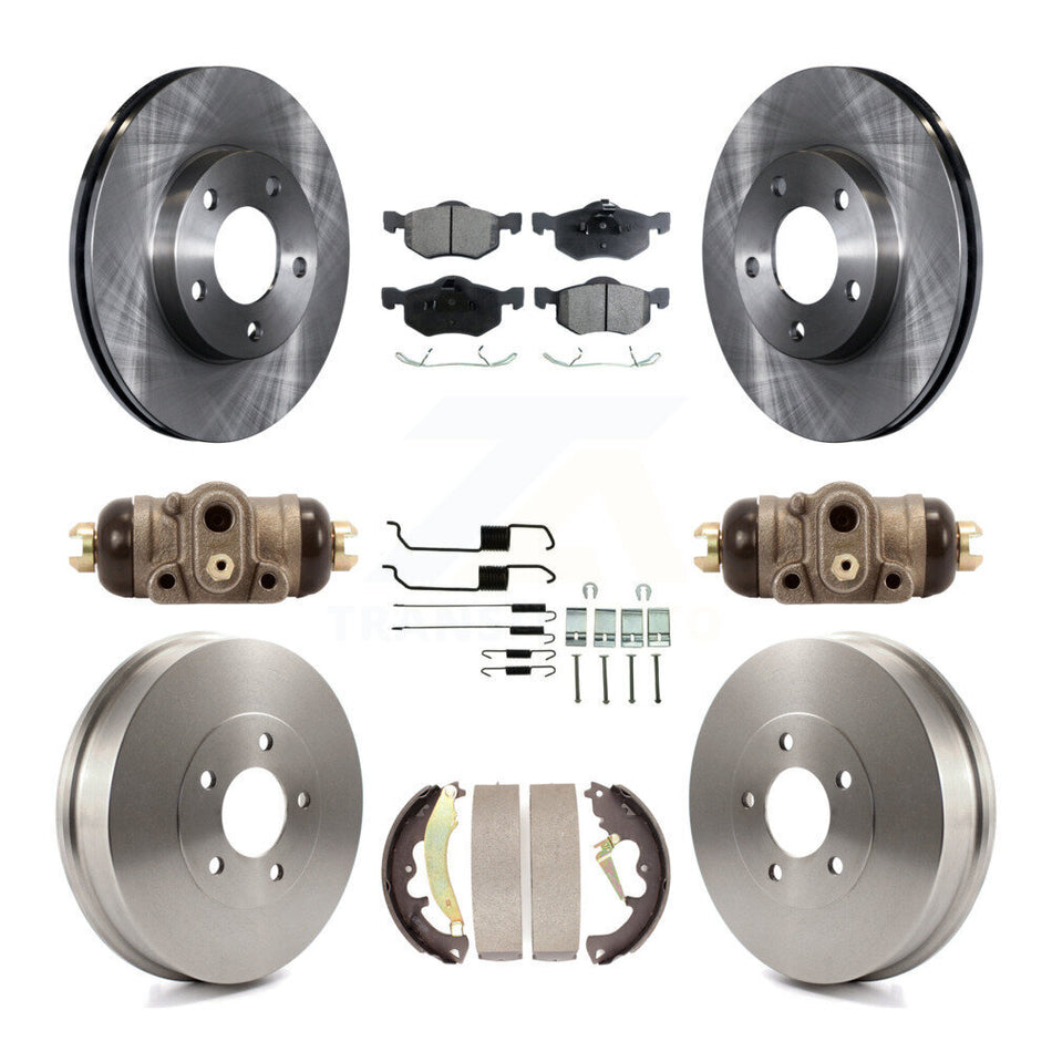 Front Rear Disc Brake Rotors Ceramic Pads And Drum Kit (9Pc) For 2007-2007 Ford Escape Mercury Mariner From 01/08/07 rear brakes K8T-102914