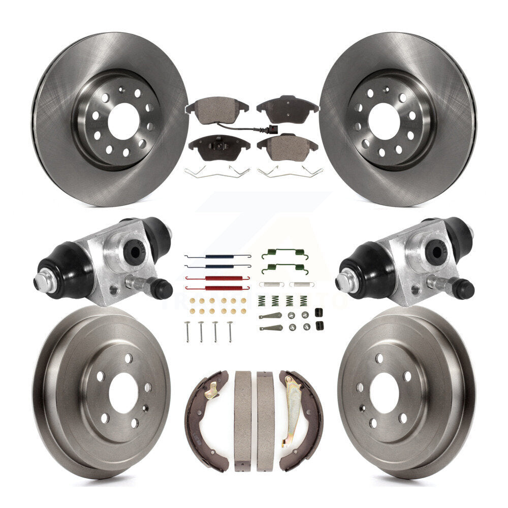 Front Rear Brake Rotor Ceramic Pad & Drum Kit (9Pc) For Volkswagen Jetta rear brakes K8T-102935